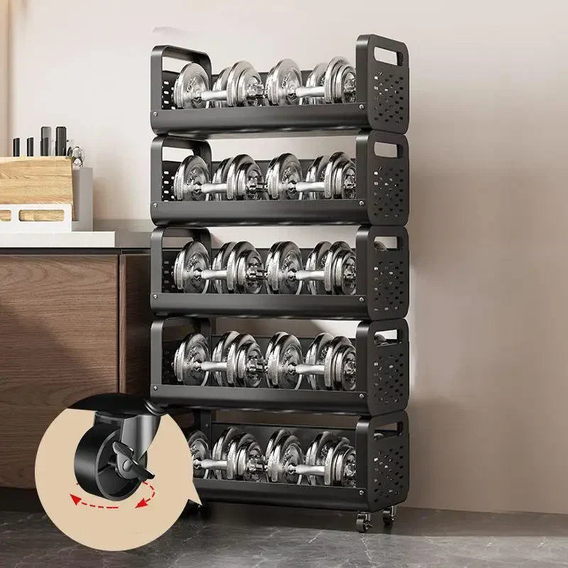 Chariot de Rangement Cuisine à Roulettes 5 Niveaux | Fruits et Légumes | Design et Mobilité