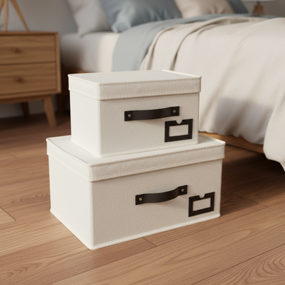 2 Boîtes de Rangement Avec Poignées Renforcées