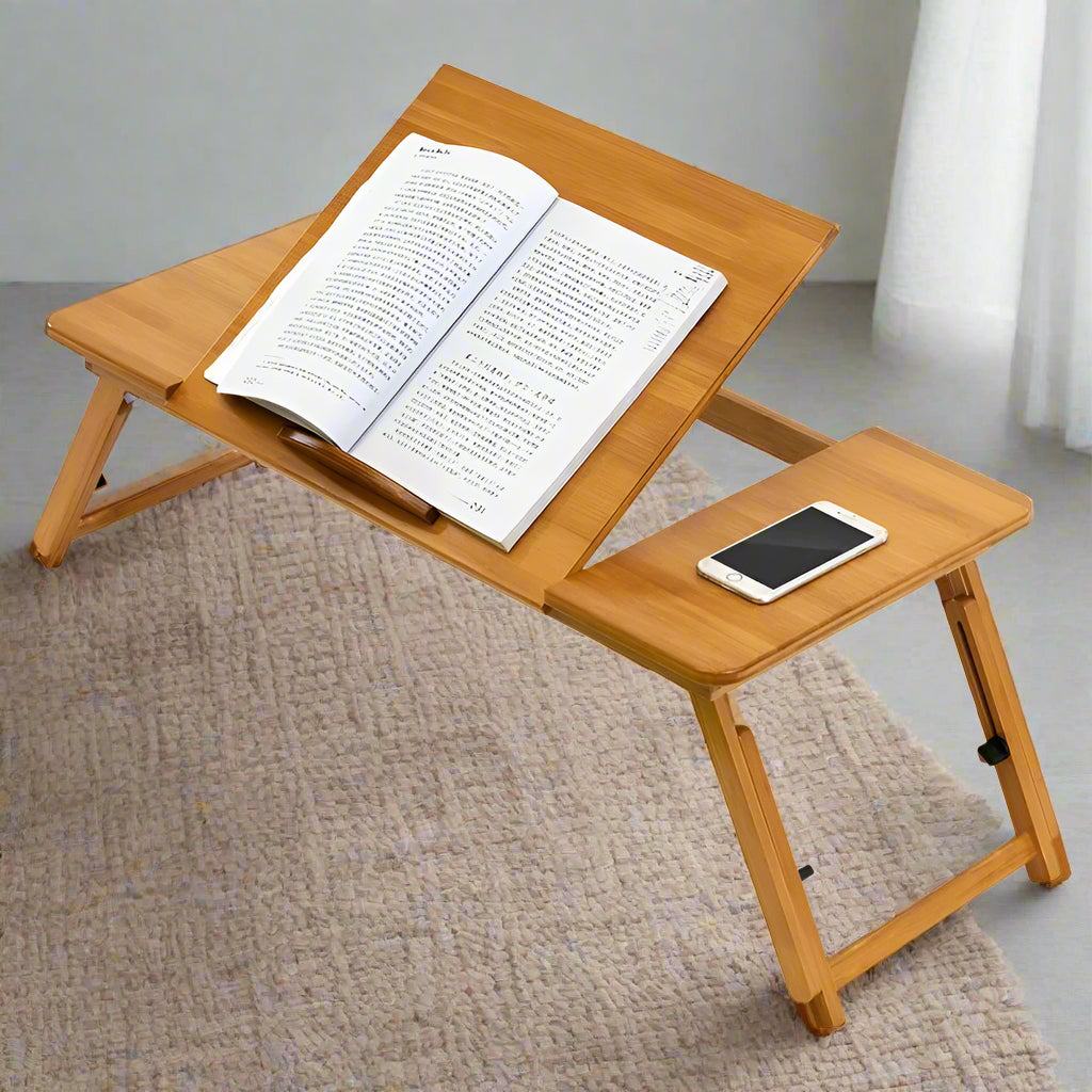 Bureau Pliable en Bambou Portable