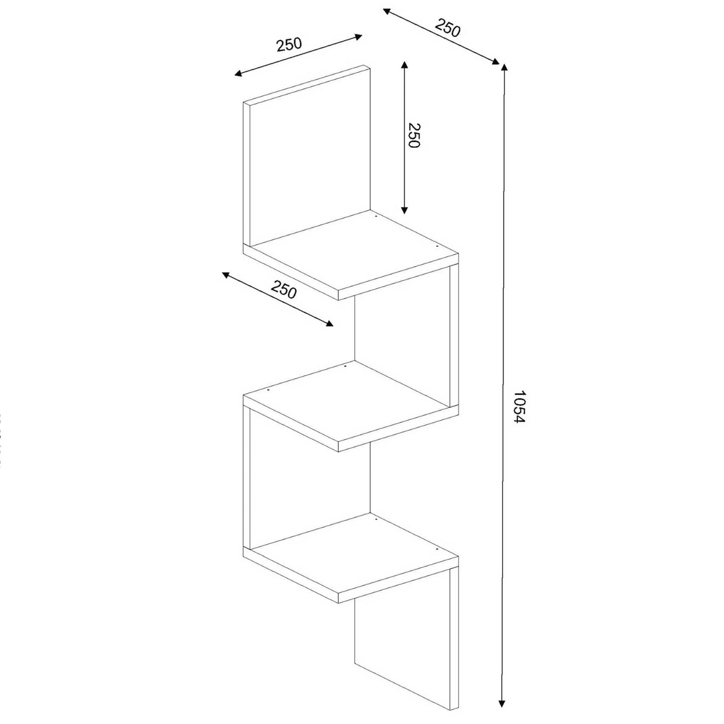 Zikzak -  Étagère Murale d’Angle