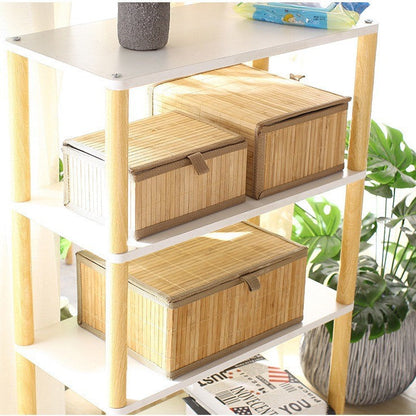 3 Paniers de Rangement Pliables en Bambou