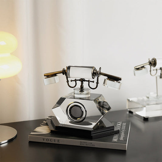 Téléphone Vintage en Cristal – Modèle Rétro Filaire Décoratif pour Salon & Cadeaux Classiques