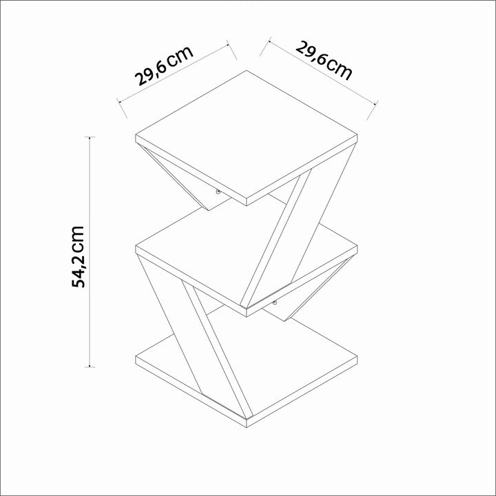 Table d'appoint Tulpe OS – Blanc & Noyer