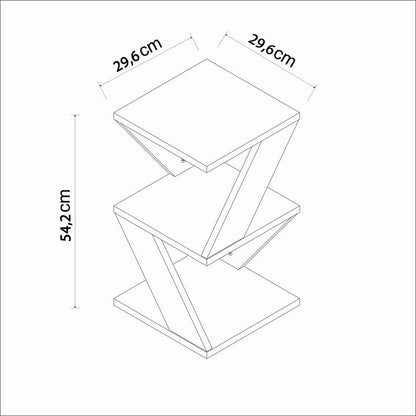 Table d'appoint Tulpe OS – Blanc & Noyer
