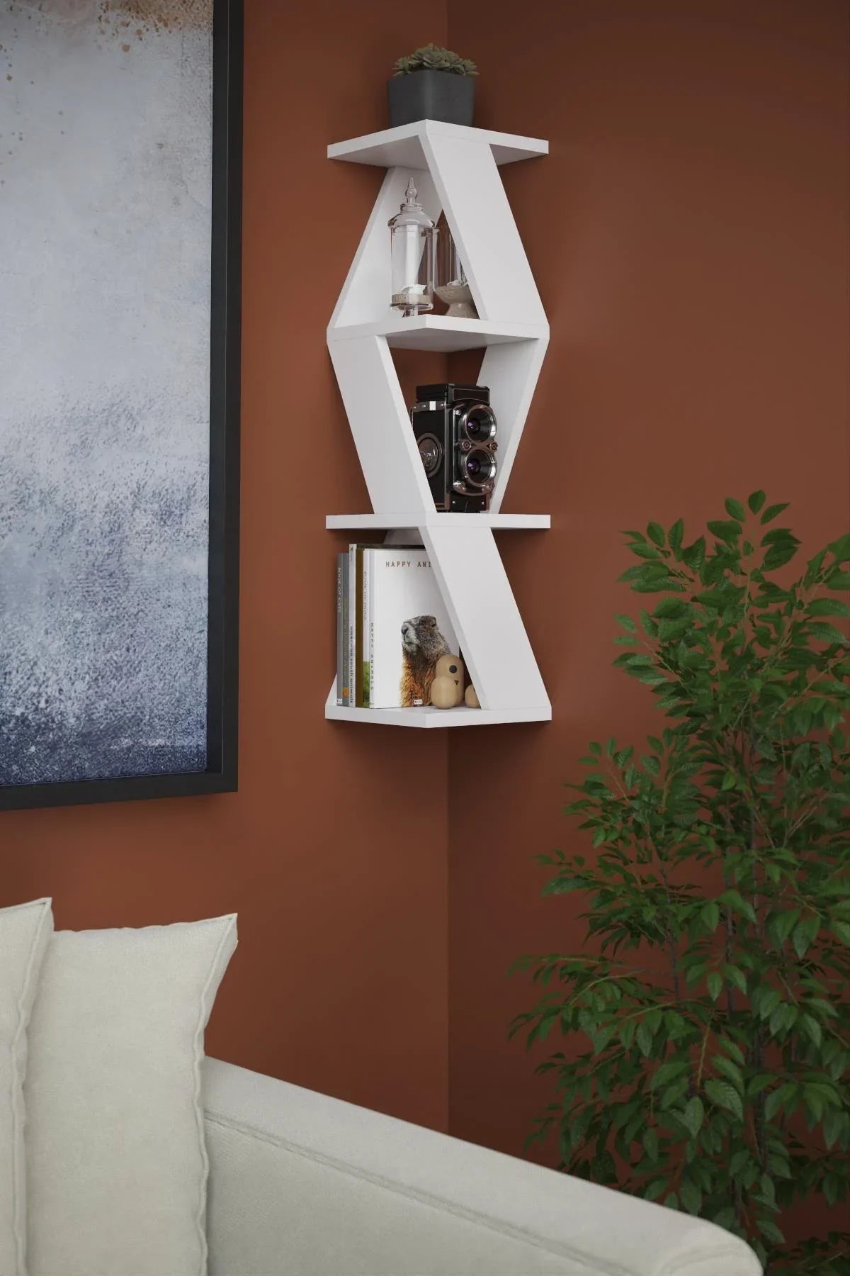 Zena - Blanc & Noyer | Qamiria Decor