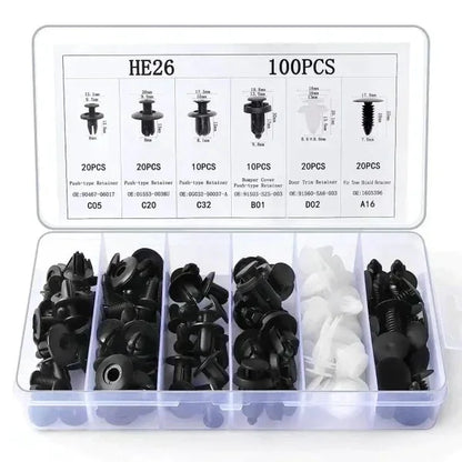Assortiment de Clips de retenue de voiture, 100 PCS T