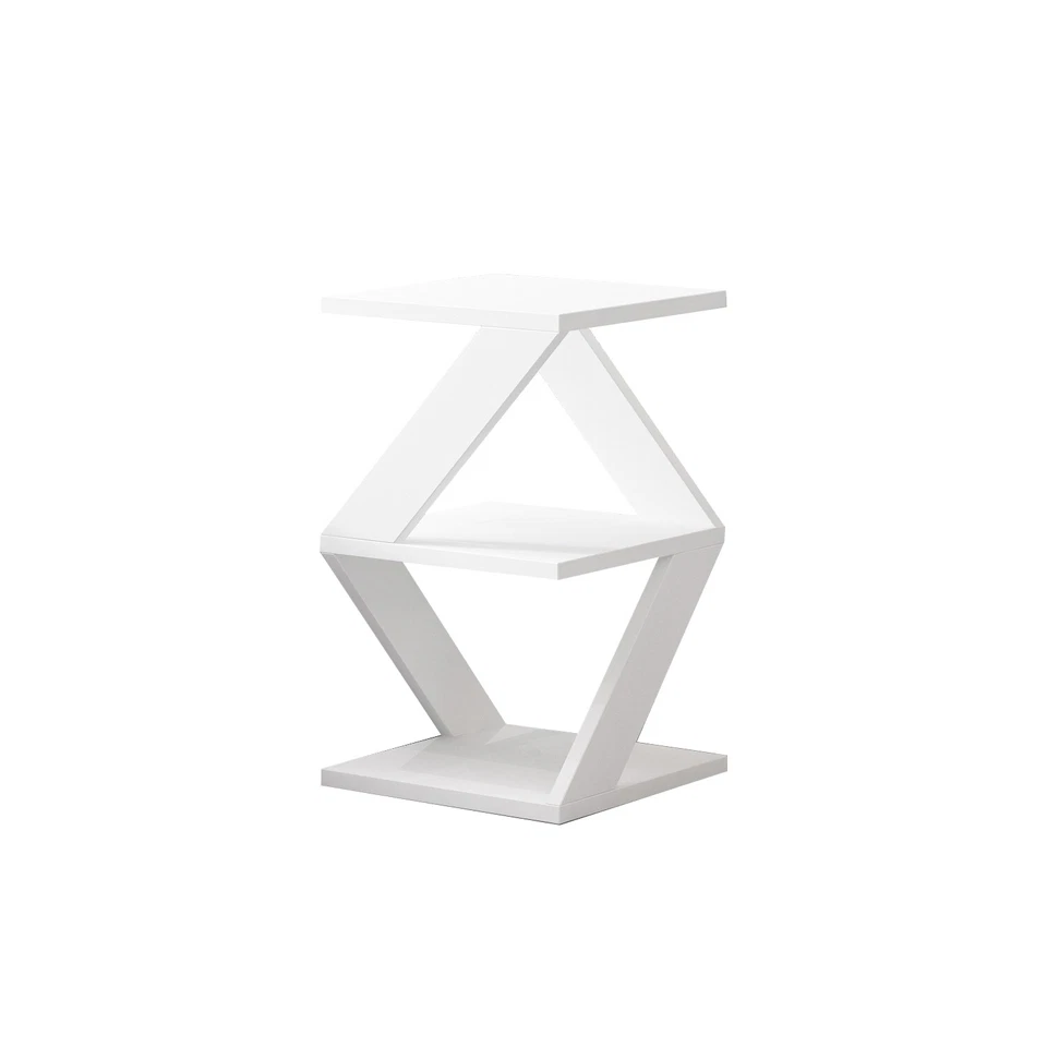 Table d'appoint Tulpe OS – Blanc & Noyer